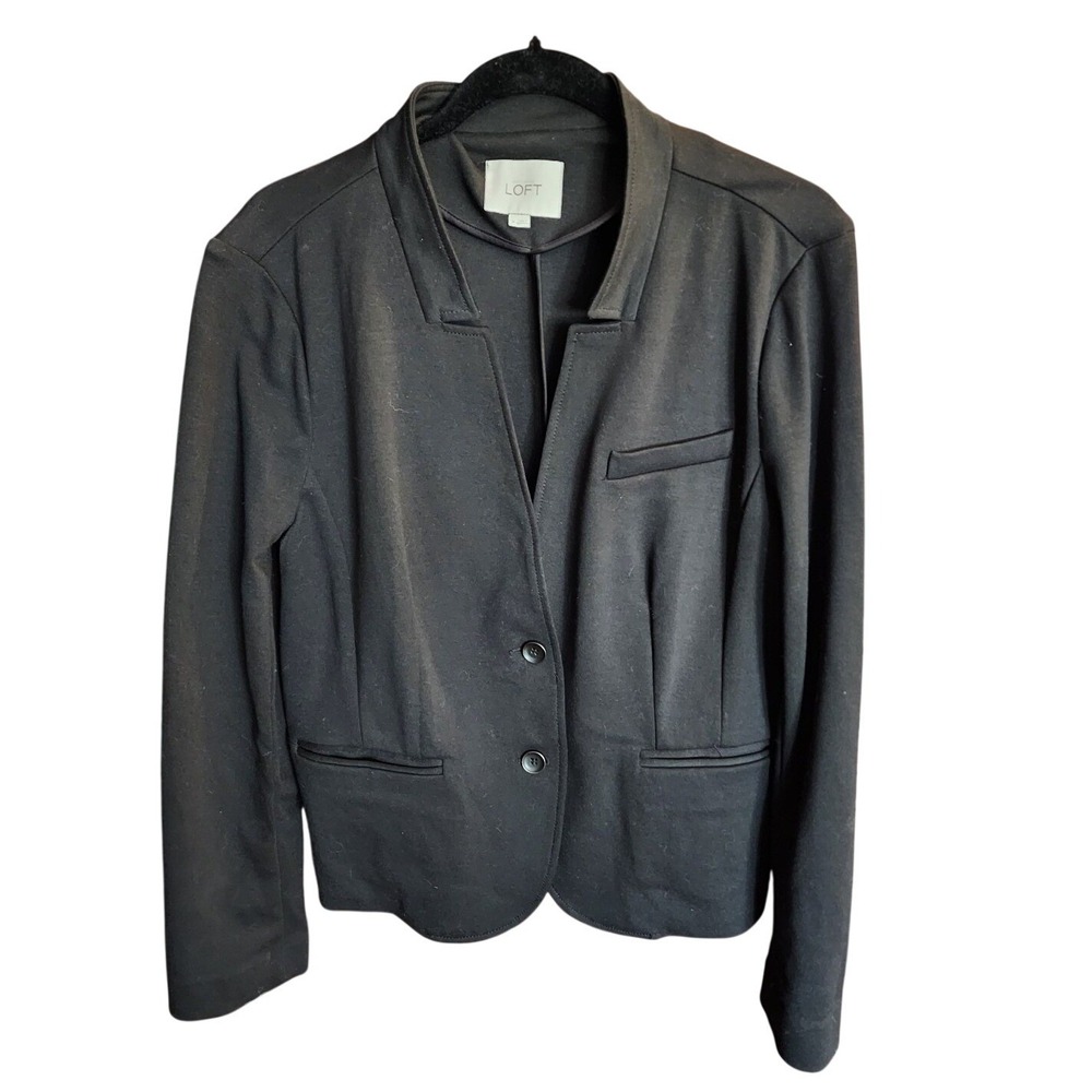 Loft Black Notched Lapel Two Button Blazer Jacket Size XL